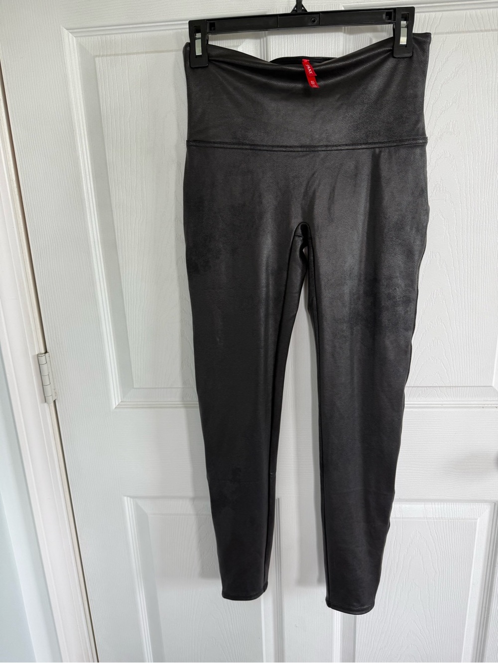 SPANX faux leather women’s leggings Black XL shaping Fall Moto Grunge